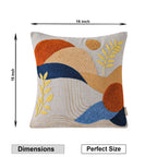 Embroidered Abstract Square Cushion Cover - 16x16 Inch  Set of 1 Pc