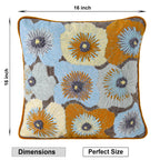 Multicolor Floral Embroidered Throw Pillow