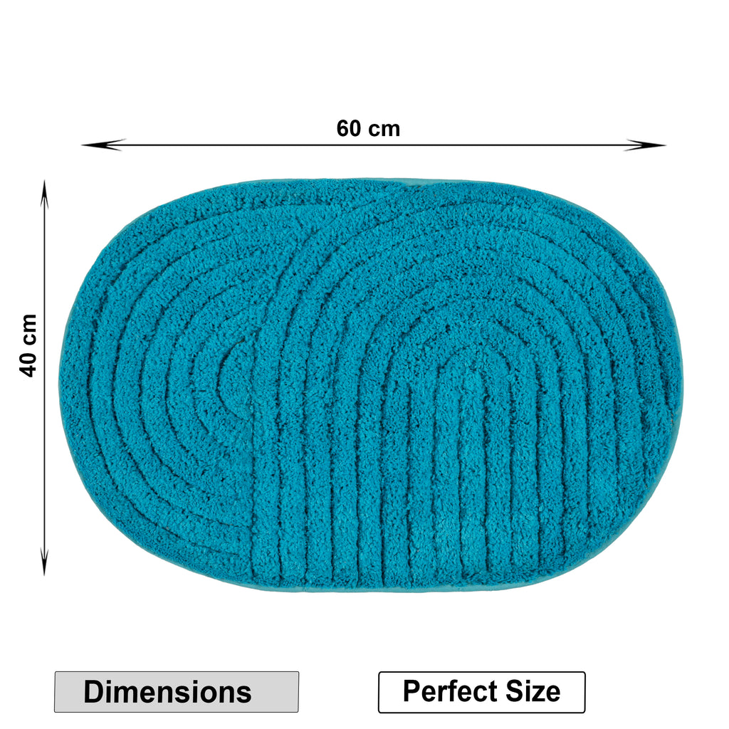 Modern Teal Geometric Arch Anti-Slip Doormat  | Luxury Microfiber Absorbent Bath Mat & Living Room Rug