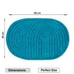 Modern Teal Geometric Arch Anti-Slip Doormat  | Luxury Microfiber Absorbent Bath Mat & Living Room Rug