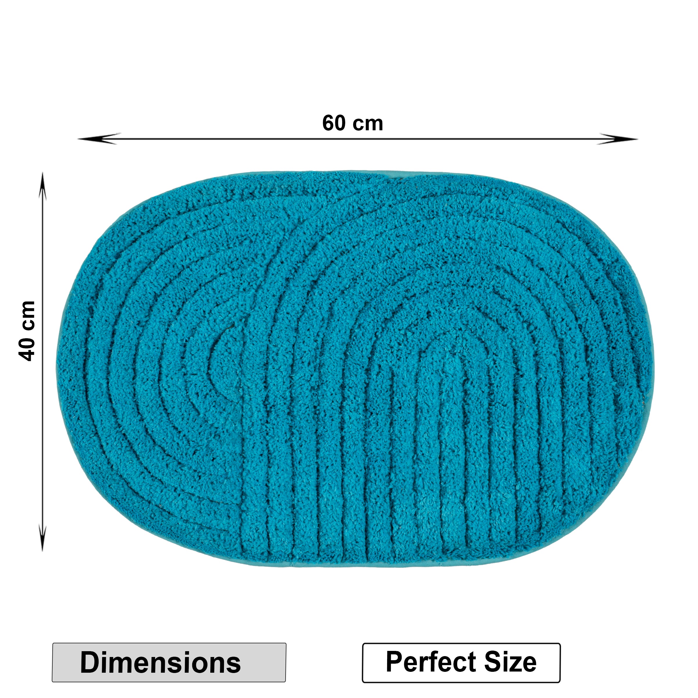 Modern Teal Geometric Arch Anti-Slip Doormat  | Luxury Microfiber Absorbent Bath Mat & Living Room Rug