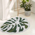 Leaf Tufted Bath Mat |  Anti Skid Super Absorbent Mats for Home Living Room Kitchen Bathroom Mat  Pack of 1